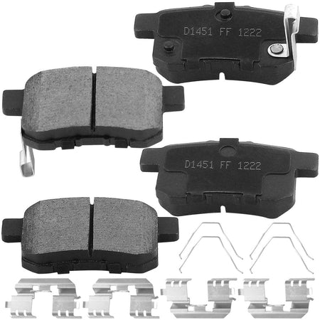 Rear Ceramic Brake Pads w/Hardware Kits Fits for Acura TSX 2009-2014, Honda Accord 2009 - 2017 (All Models) Low Dust Brake Pad-4 Pack