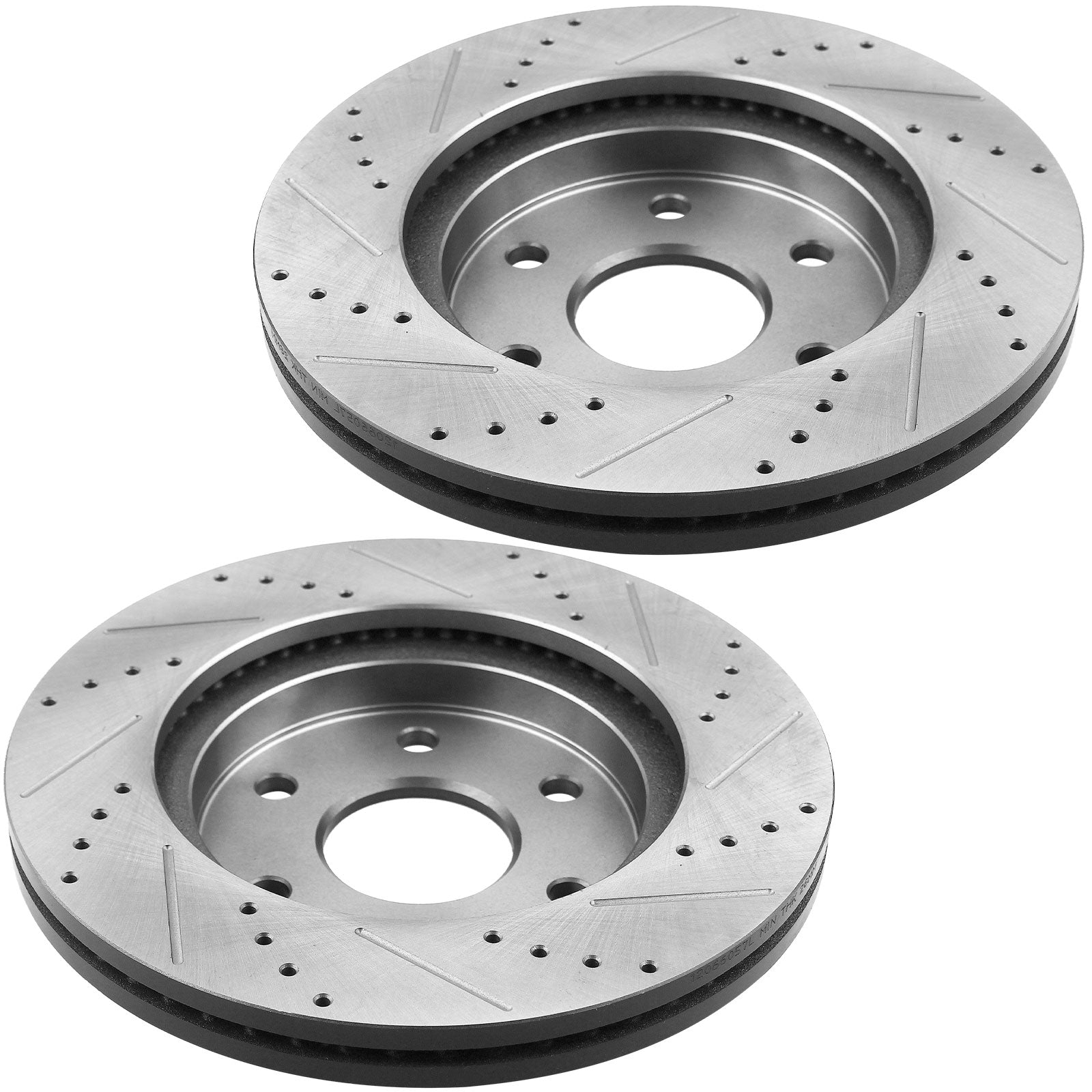 Front and Rear Drilled and Slotted Rotors Ceramic Brake Pads Replacement  for Ford F150 (With Manual Parking Brake)