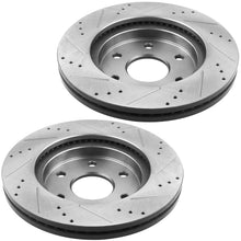 Load image into Gallery viewer, MotorbyMotor Rear Brake Rotors 325mm Drilled &amp; Slotted Design Brake Rotor &amp; Brake Pad kit Including CLEANER DOT4 FLUID Fits for GMC Sierra 1500 Yukon XL, Chevy Silverado 1500 Tahoe Astro Safari