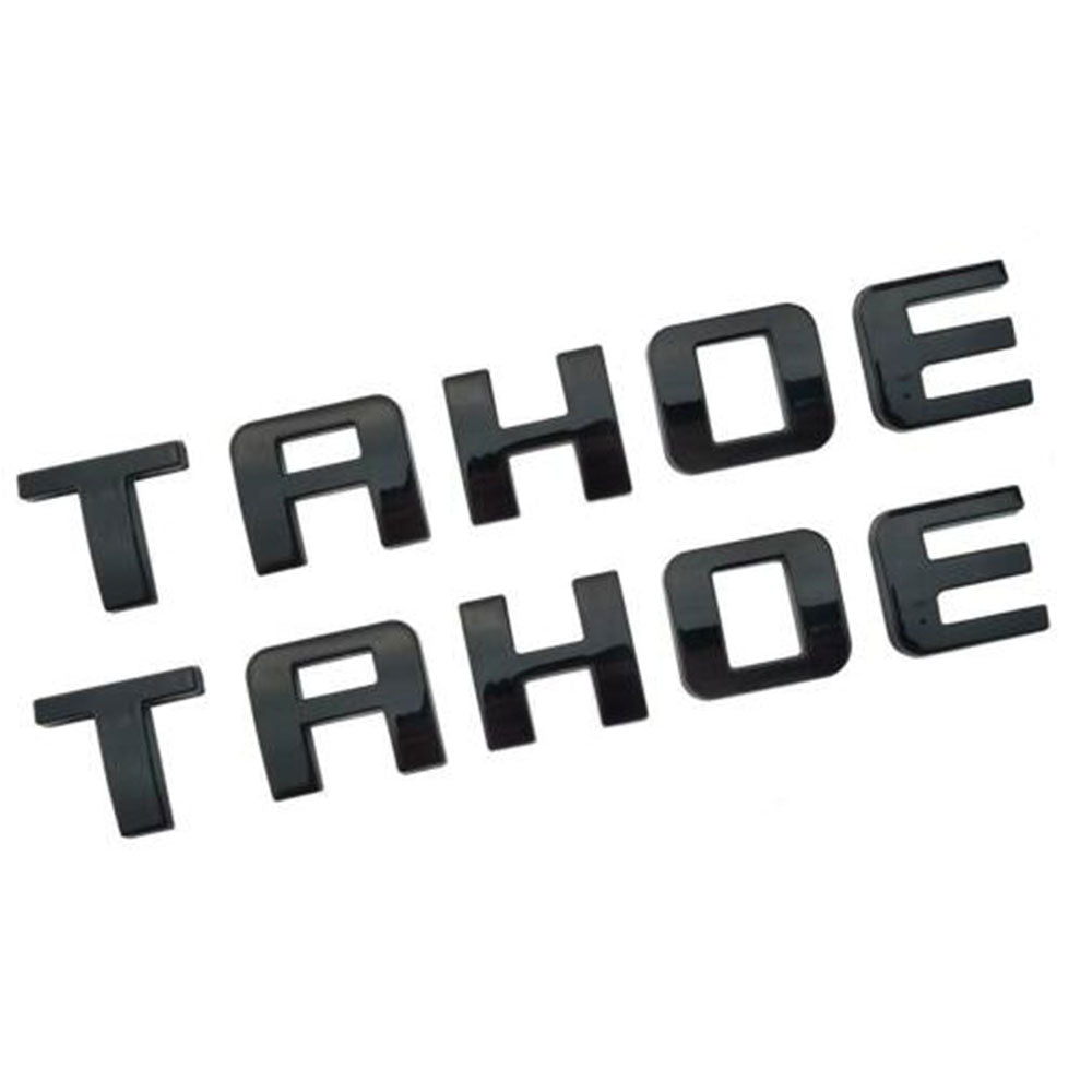 Chevrolet TAHOE Emblem 3D Letter Decal Sticker Matte Black 2PC