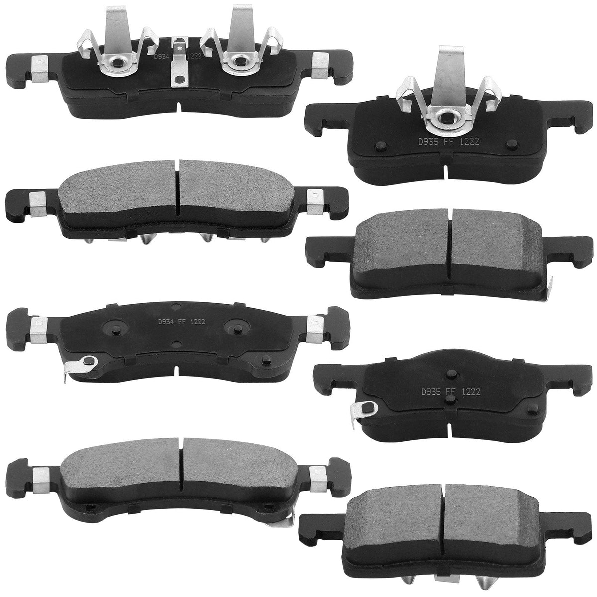 Front & Rear Drilled & Slotted Disc Brake Rotors + Ceramic Pads + Cleaner & Fluid Fits for 2003-2006 Ford Expedition, 2003-2006 Lincoln Navigator-All Models