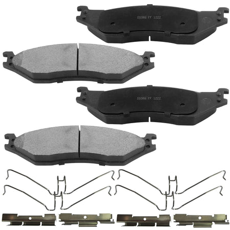 Rear Ceramic Brake Pads w/Hardware Kits Fits for Ford F-450 F-550 Super Duty (All Models)-Ceramic Low Dust Brake Pad-4 Pack