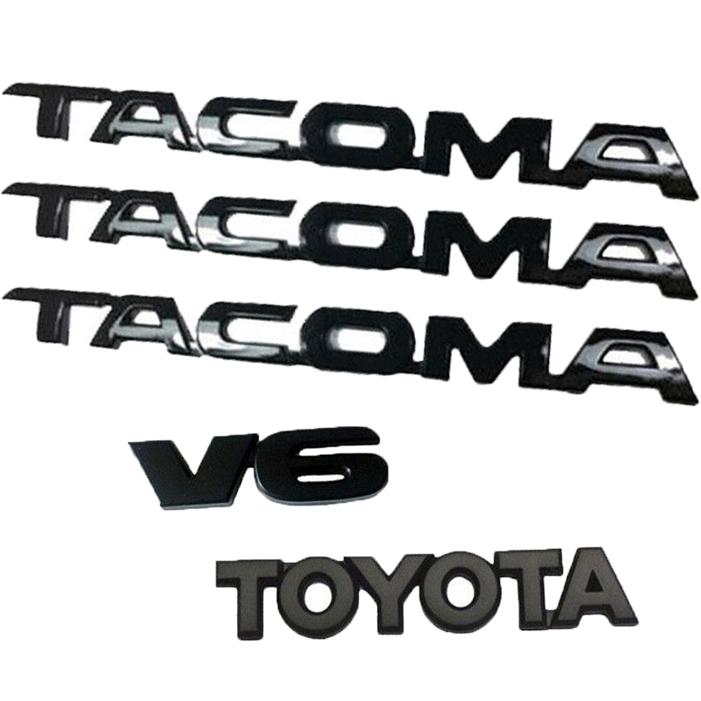 Toyota Tacoma V6 Emblem Kit Matte Black 5 PCS