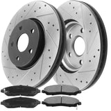 Front Drilled & Slotted Disc Brake Rotors + Ceramic Pads Fits for Acura MDX TL, Honda Odyssey Passport Pilot Ridgeline