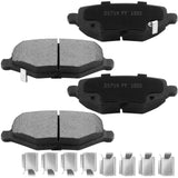 Rear Ceramic Brake Pads w/Hardware Kits Fits for Chrysler Town & Country, Dodge Grand Caravan, Ram C/V, Volkswagen Routan Ceramic Low Dust Brake Pad-4 Pack