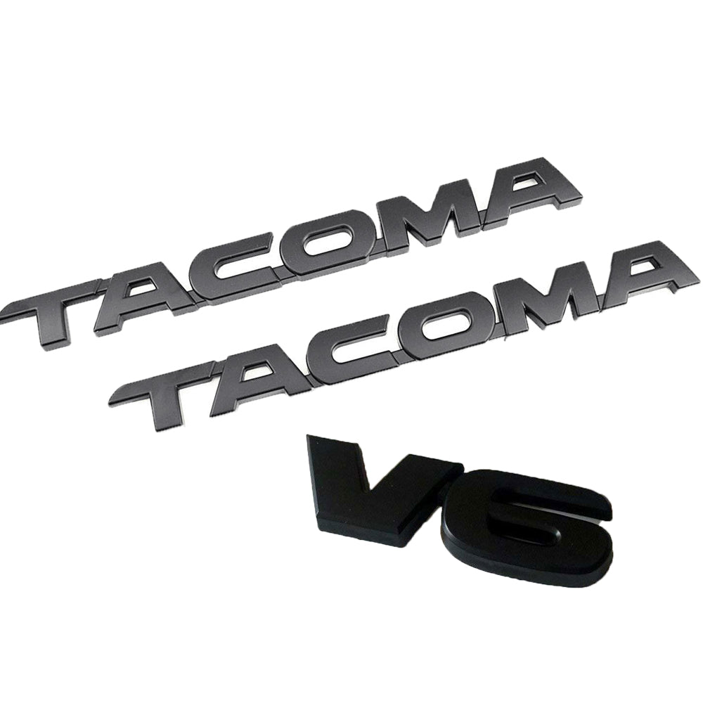 Toyota Tacoma V6 Emblem Kit Matte Black