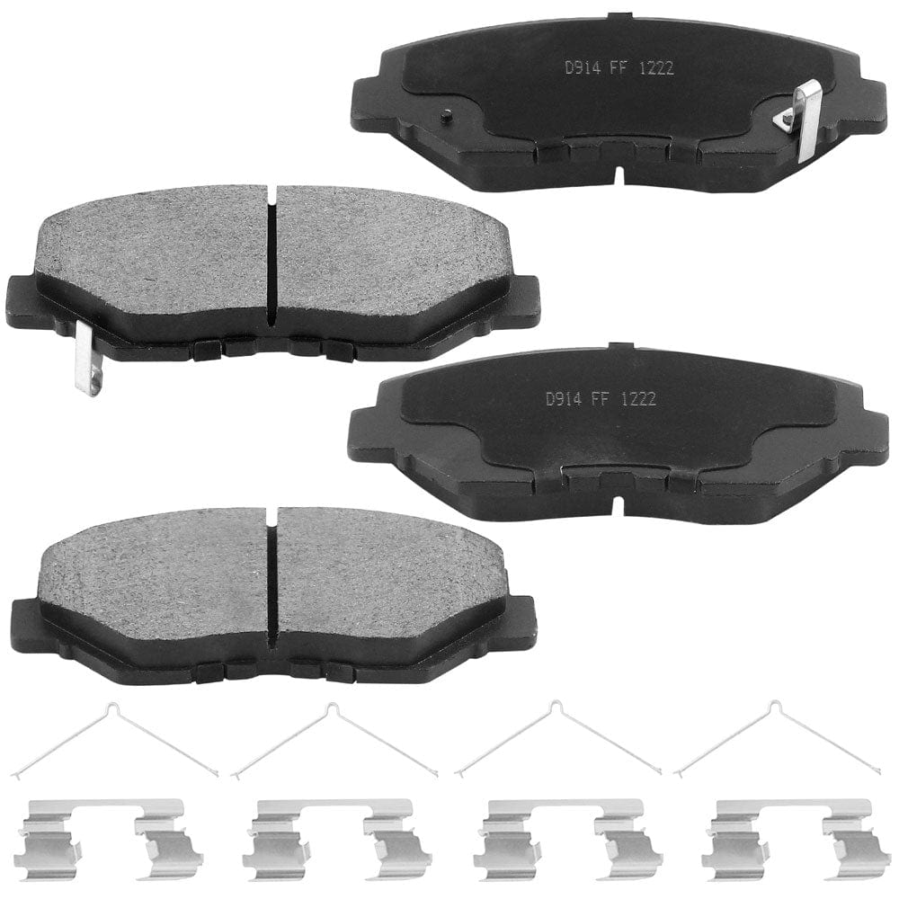 Front Ceramic Brake Pads w/Hardware Kits Fits for Honda Accord Civic CR-V CR-Z Element FIT Pilot, Acura ILX Ceramic Low Dust Brake Pad-4 Pack