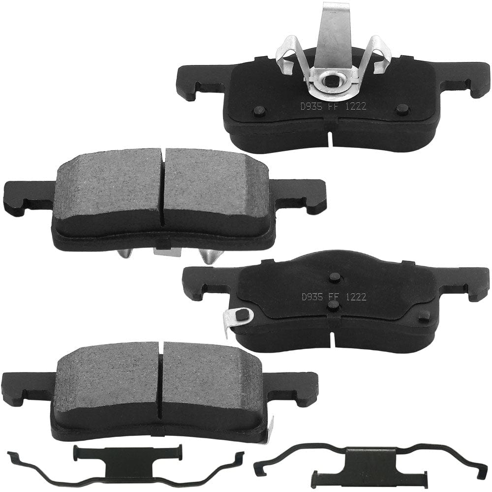 Rear Ceramic Brake Pads w/Hardware Kits Fits for Ford Expedition 2003-2006, Lincoln Navigator 2003-2006 (All Models)-4 Pack