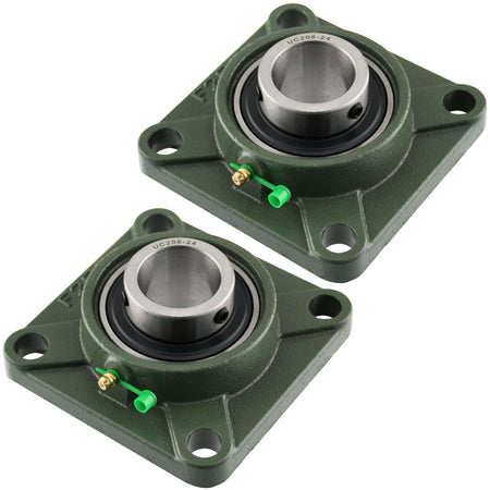 UCP208-24 Solid Pillow Block Flange Mounted Bearing-1-1/2" Bore 2 Bolt -Self Aligning-Pillow Block Bearing-2Pack
