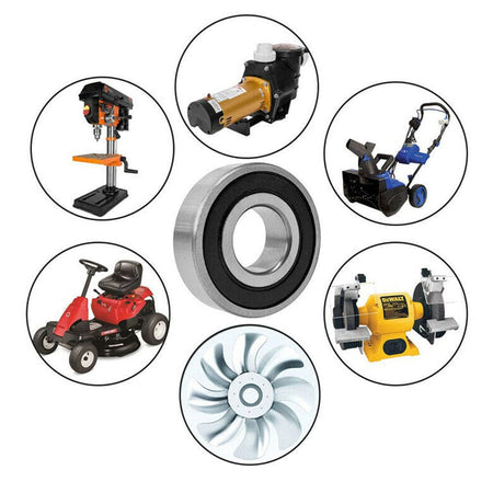 MotorbyMotor 6004-2RS Bearings, Ball Bearings for Electric Motors, Wheels, Bicycle, Power Tools, DIY, Garden Machinery etc-Sealed Ball Bearing 20x42x12mm