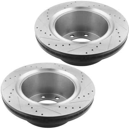 Rear. Brake Rotors Ceramic Pads 2001 2002 - 2007 Sierra Silverado 1500 HD Drill