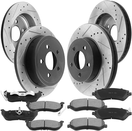 Jeep Liberty 03-07 Brake Kit: Rotors, Ceramic Pads, Cleaner