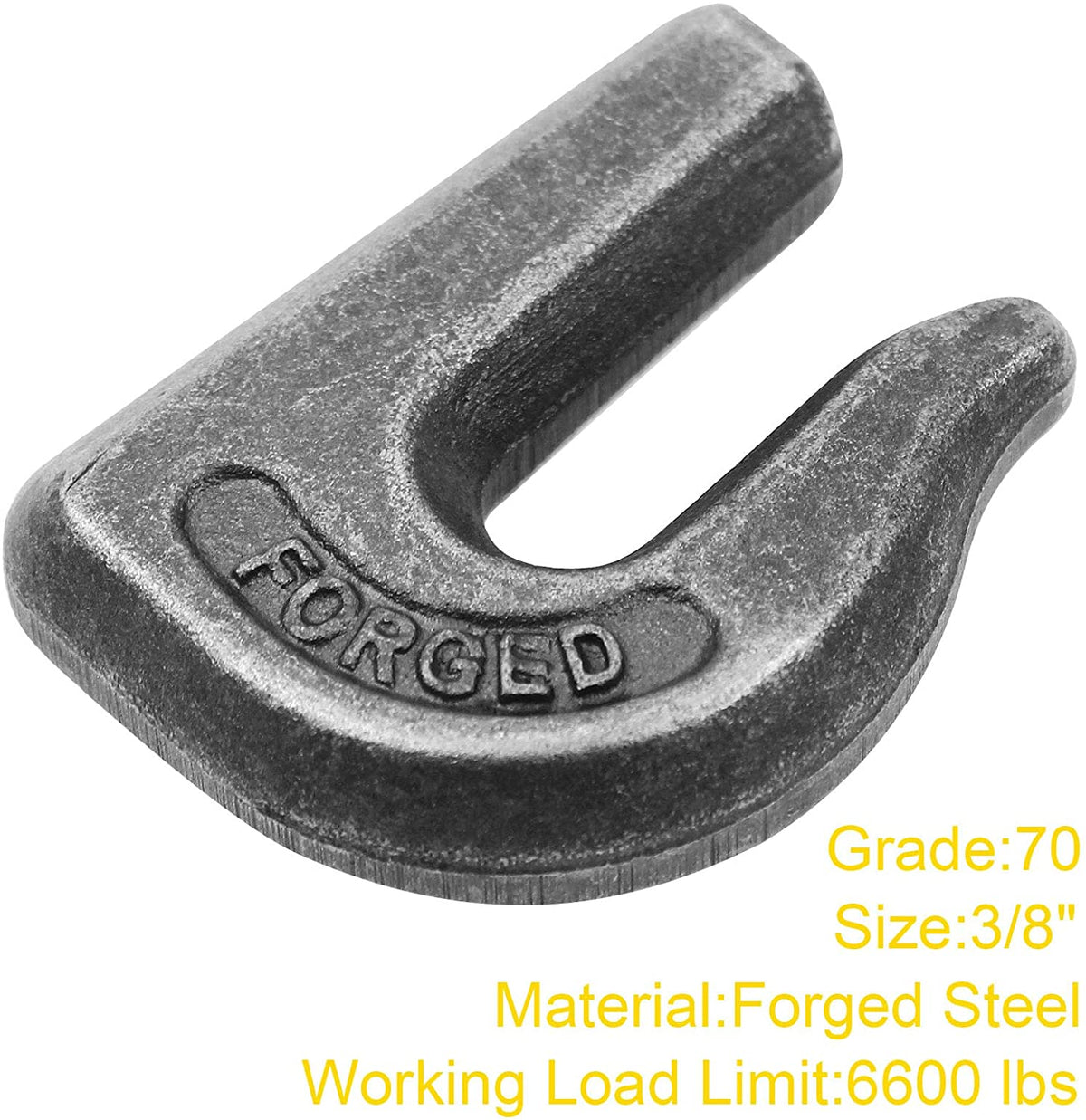Robbor Grab Hook 3/8" Weld-on Chain Hook Heavy Duty Tow Hook G70 Forged Steel Tractor Hook 4Pk Weldable for Car, Truck,SUV, RV,UTV,Tractors