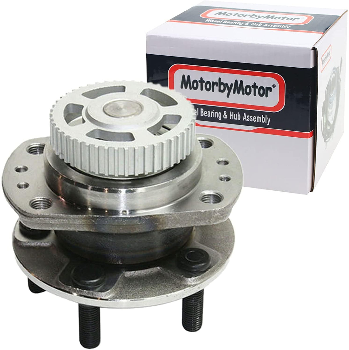 MotorbyMotor 512155 FWD 14'' Rear Wheel Bearing and Hub Assembly for Dodge Caravan Grand Caravan, Chrysler Town & Country Grand Voyager, Plymouth Grand Voyager Hub Bearing Assembly w/ 5 Lugs
