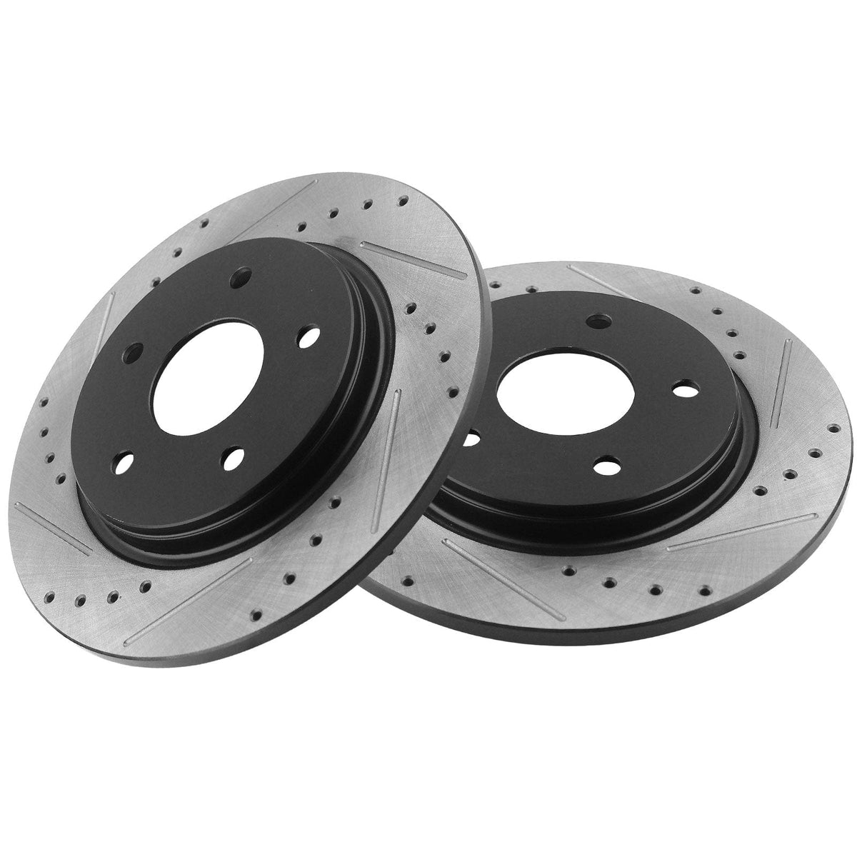 Rear Drilled & Slotted Disc Brake Rotors For Chrysler Town & Country Ram C/V