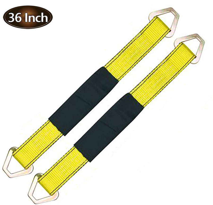 Robbor Axle Straps-2 Pk 36"x 2" Premium Car Axle Straps with D-Ring and Protective Sleeve 10,000 lb.Breaking Strength 3,333 lb.Working Load Idea for Low Applications
