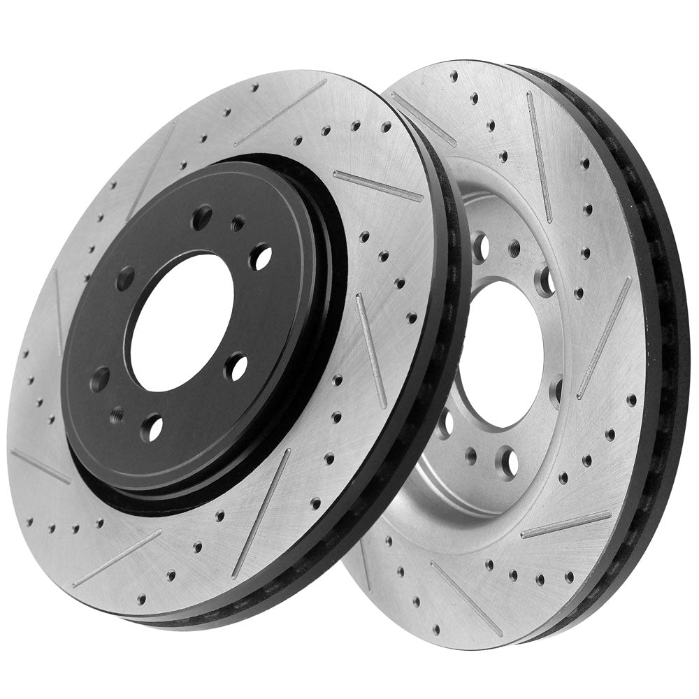 MotorbyMotor Front 305mm Drilled & Slotted Brake Rotor for Ford Expedition F-150, Lincoln Navigator-All Models