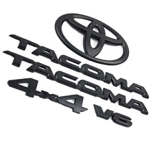 Load image into Gallery viewer, Toyota Tacoma 4X4 V6 Emblem Badge Set Matte Black 5pc