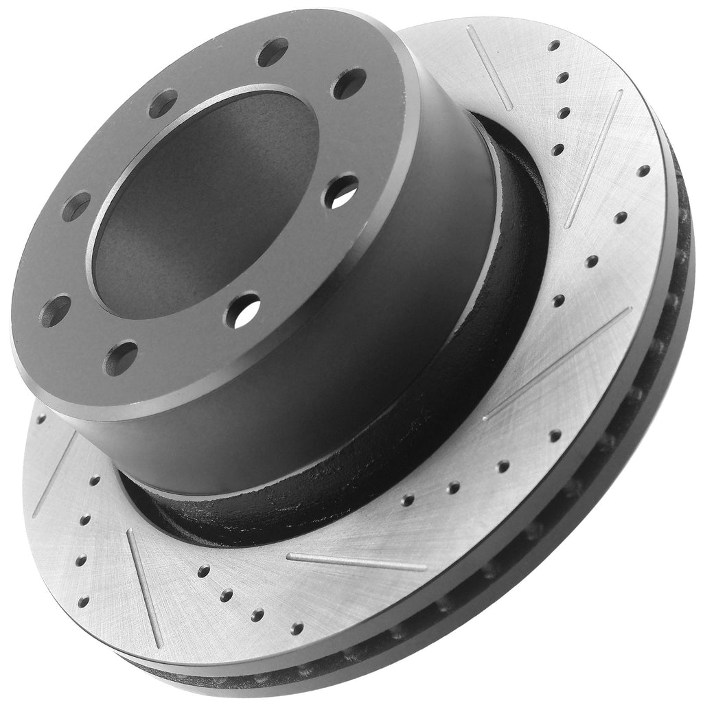 Rear. Brake Rotors Ceramic Pads 2001 2002 - 2007 Sierra Silverado 1500 HD Drill