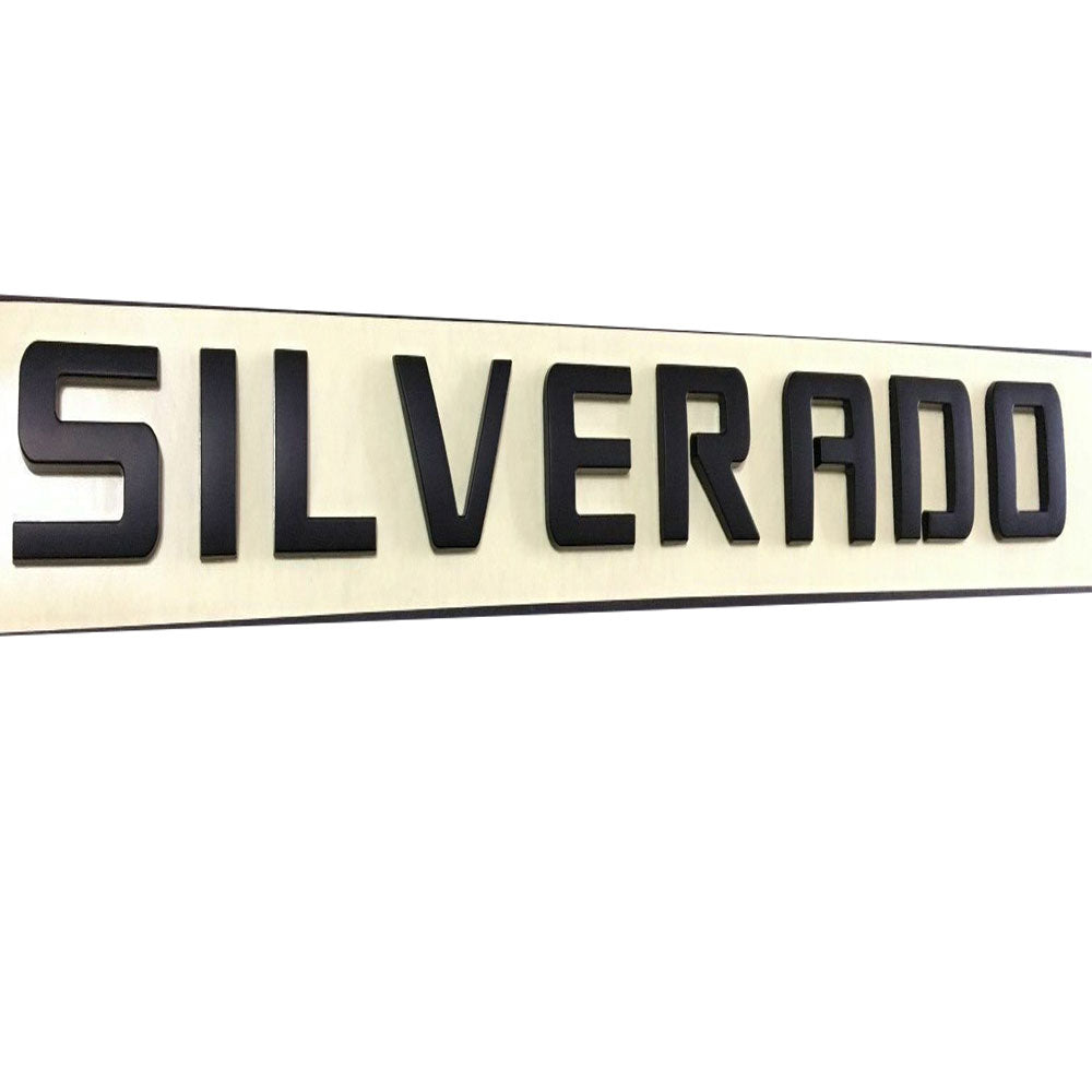 Chevy SILVERADO Emblem letter Badge Gloss Black
