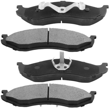 MotorbyMotor-Front Drilled & Slotted Brake Rotors w/Ceramic Brake Pads w/Cleaner & Fluid Fits for Jeep Cherokee XJ, Jeep Comanche, Jeep Wagoneer, Jeep Grand Cherokee