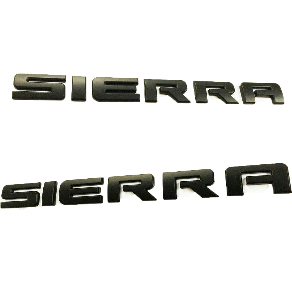 GMC Sierra Emblem Badge Rear Tailgate & Door Nameplate 3D Letter Matte Black