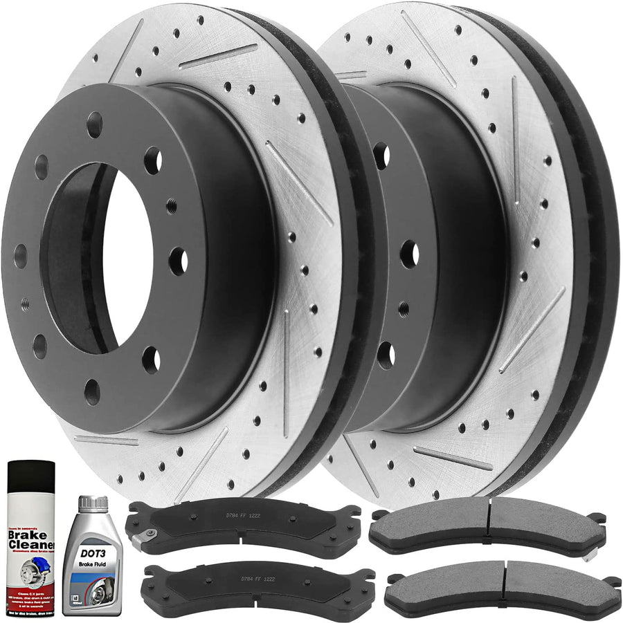 Front E-coate Brake Rotors & Pads for Chevy Avalanche 2500 Express 2500 Silvera