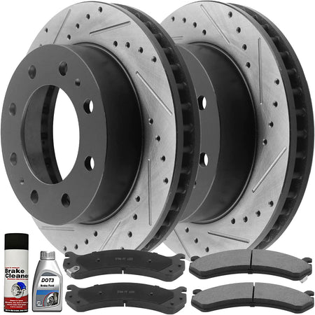 New Front Rotors And Brake Pads Fits GMC Sierra Savana Chevy Silverado 2500 3500