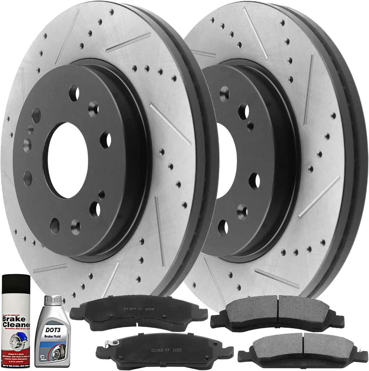 Front Coat Brake Rotors + Brake Pads for Cadillac XTS Express Savana 1500 Yukon