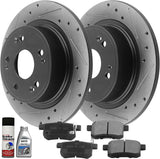 Rear Black E-Coating Brake Rotors and Brake Pads Fits For Acura TSX Honda Accord