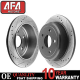 For Jeep Grand Cherokee Commander (XK) Rear Drilled & Slotted Disc Brake Rotors