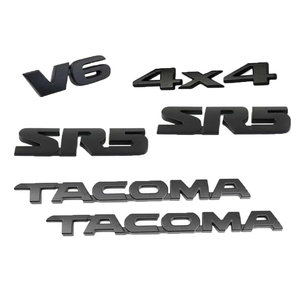 Toyota Tacoma SR5 V6 4x4 Emblems Black 6PCS