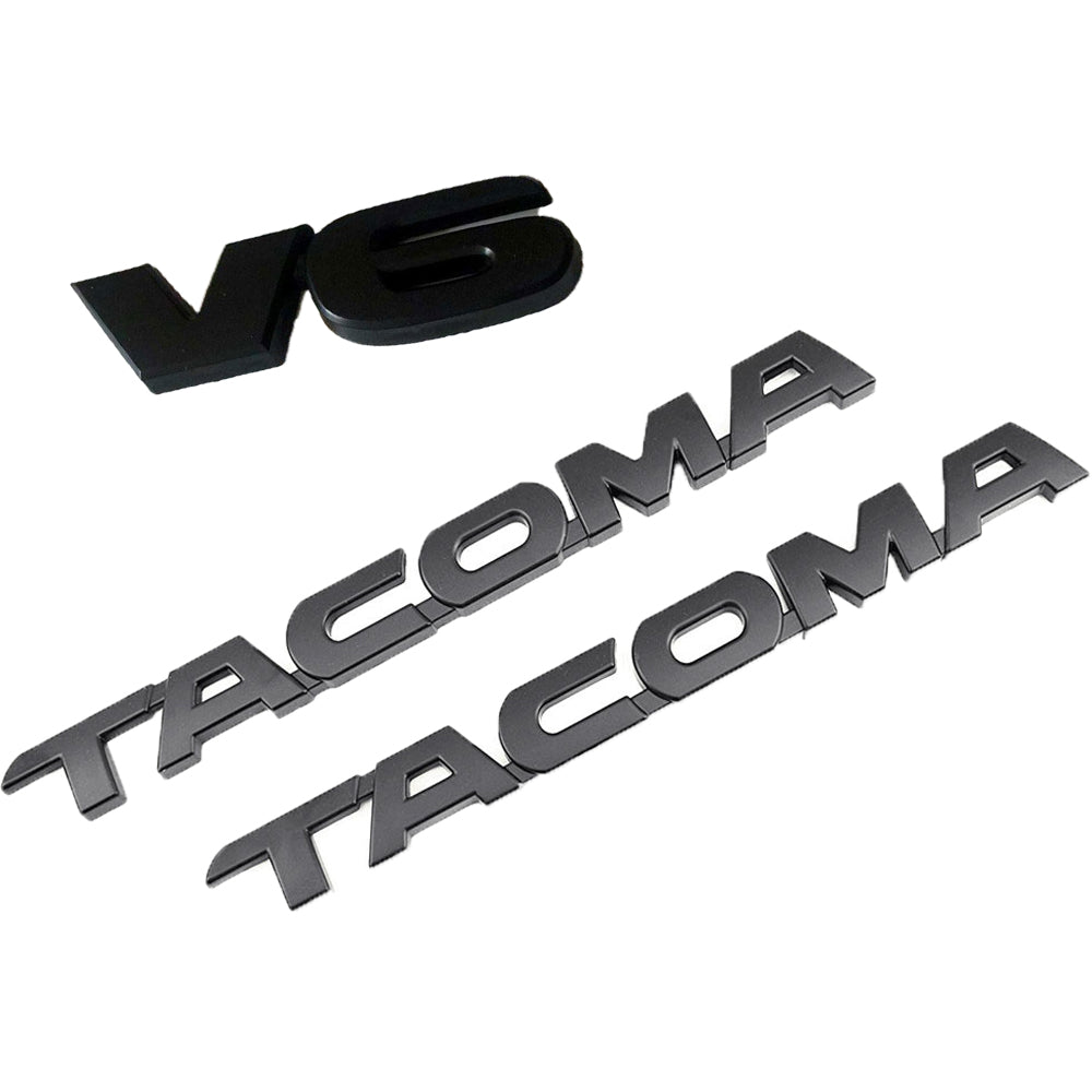 Toyota Tacoma V6 Emblem Kit Matte Black