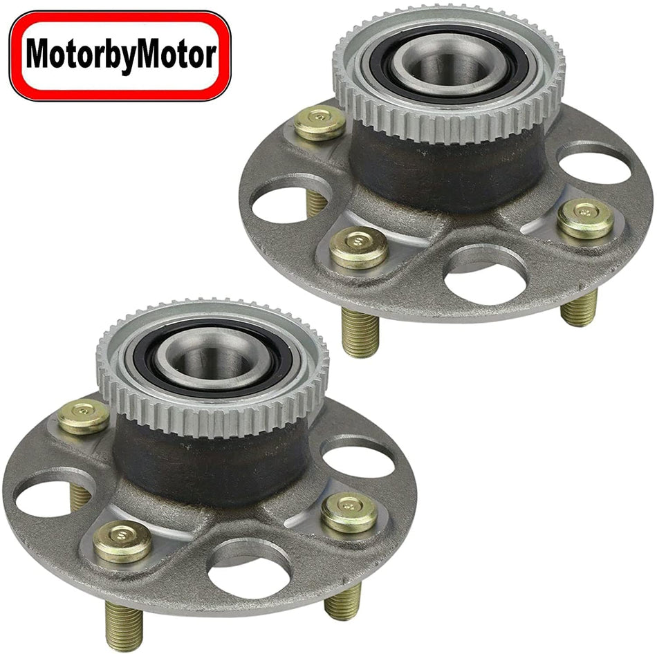 MotorbyMotor 512264 Rear Wheel Bearing and Hub Assembly with 4 Lugs Fits for Honda Insight 2000-2006 Hub Bearing Assembly (ABS Models ONLY)-2 Pack
