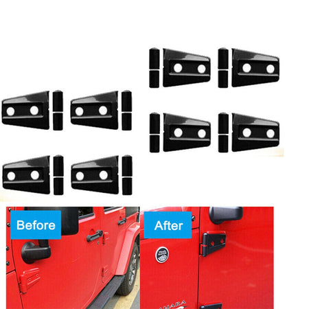 8pcs Exterior Car Door Hinge Decor Covers Trim For Jeep Wrangler JL 2018+ 4-Door