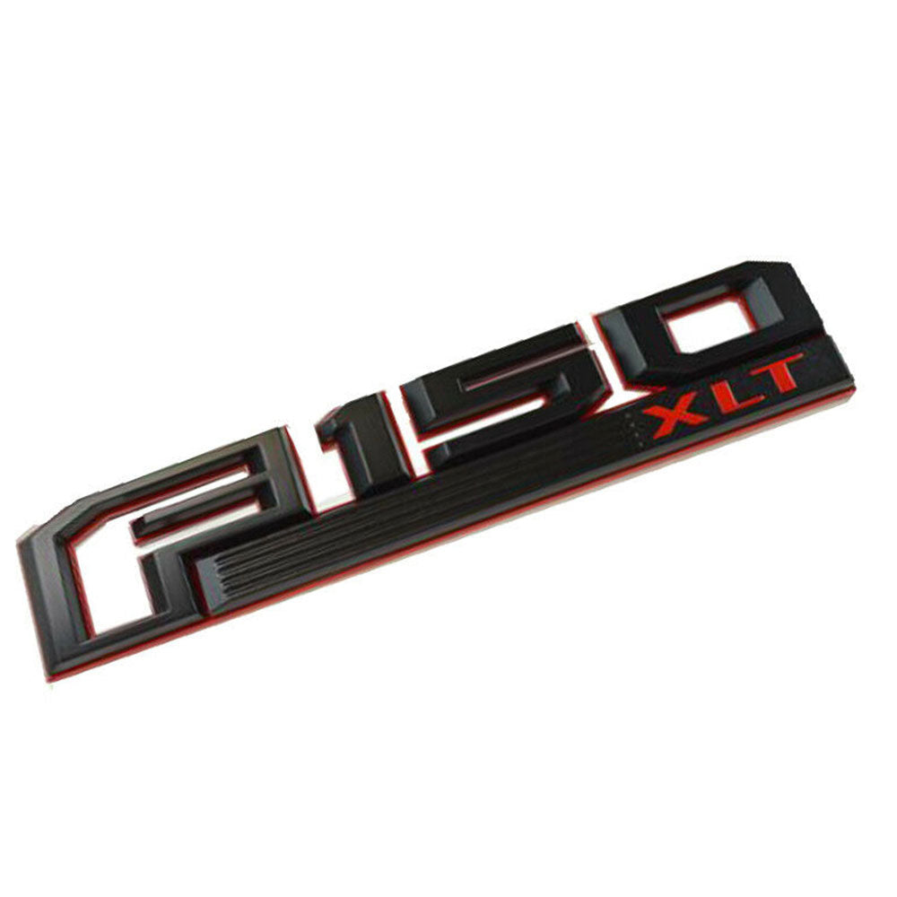 Ford F150 XLT Fender Emblem 3D Badge Genuine OEM Parts Red Black 2PC