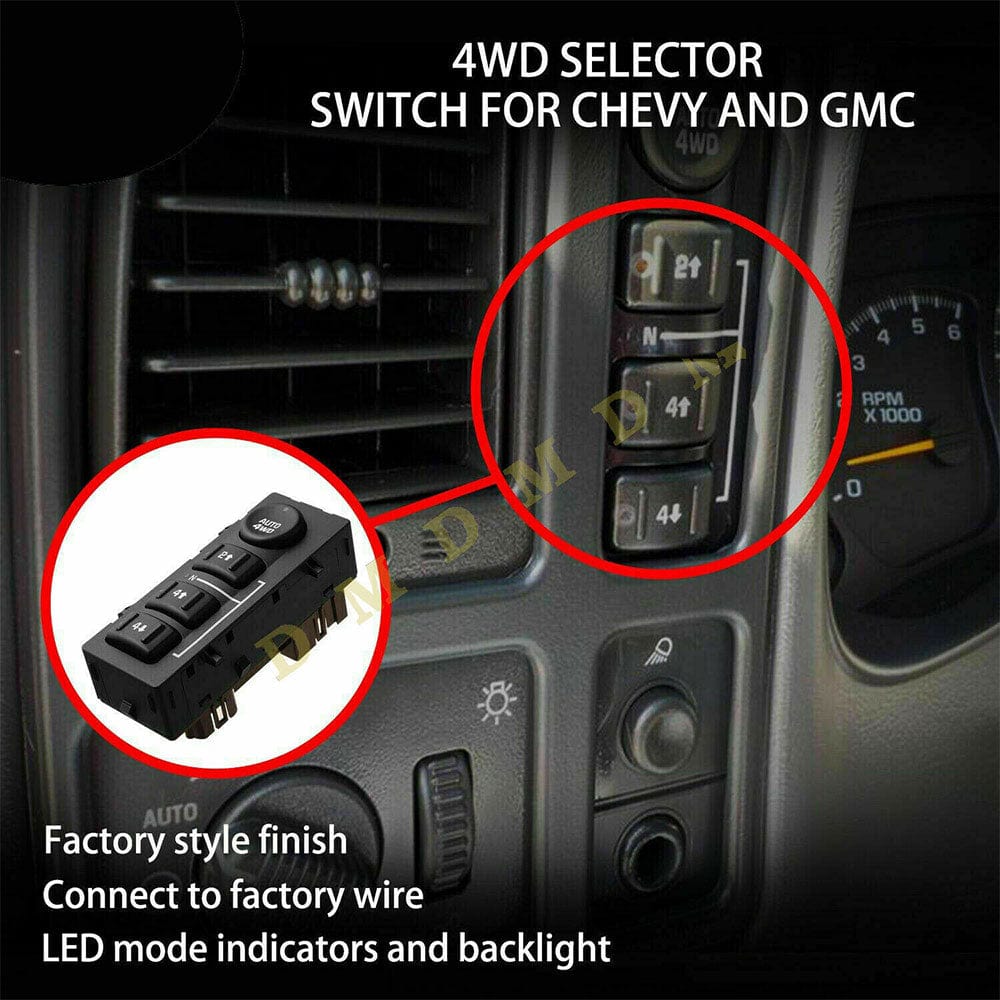 GM Transfer Case Selector Dash Switch for Chevrolet Tahoe Cadillac Escalade 4WD