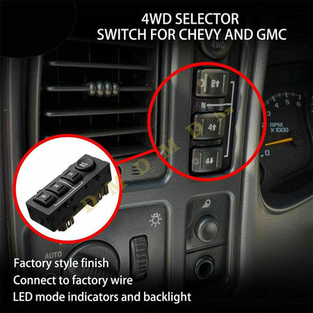 GM Transfer Case Selector Dash Switch for Chevrolet Tahoe Cadillac Escalade 4WD