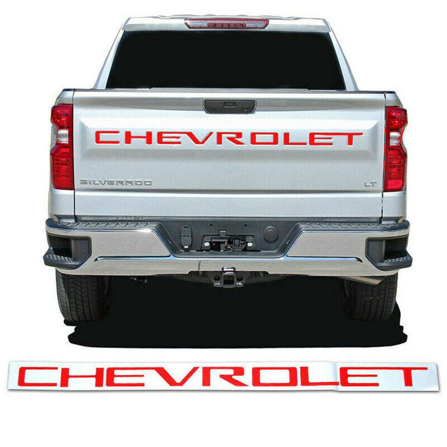 Chevrolet Silverado Emblems Rear tailgate Letters Insert Nameplate Red