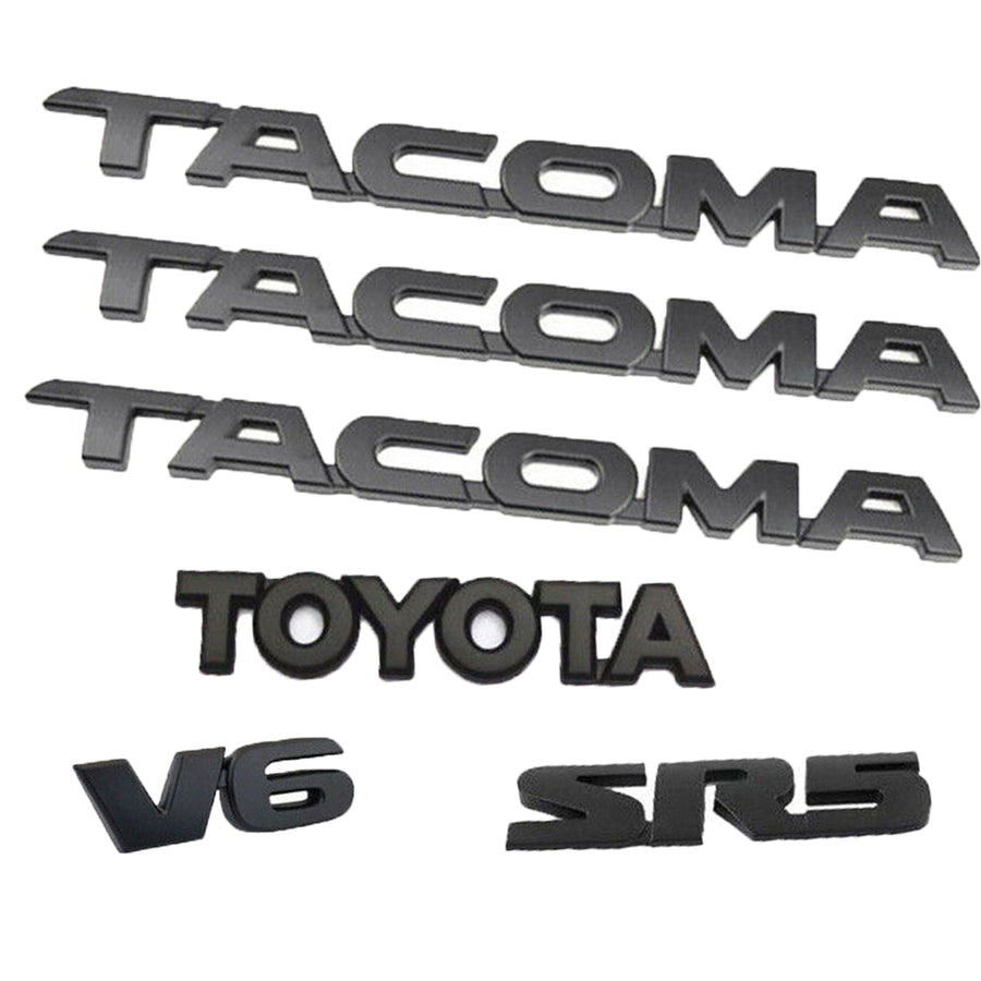 Matte Black 6 PCS V6 SR5 Tacoma Emblems for Toyota 2005-2016 2012 2013 2014 2015