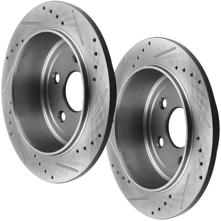 For Jeep Grand Cherokee Commander (XK) Rear Drilled & Slotted Disc Brake Rotors