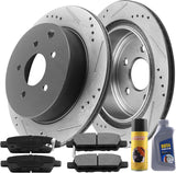 Rear black Brake Rotors + Ceramic brake Pads for Murano Pathfinder JX35 QX60