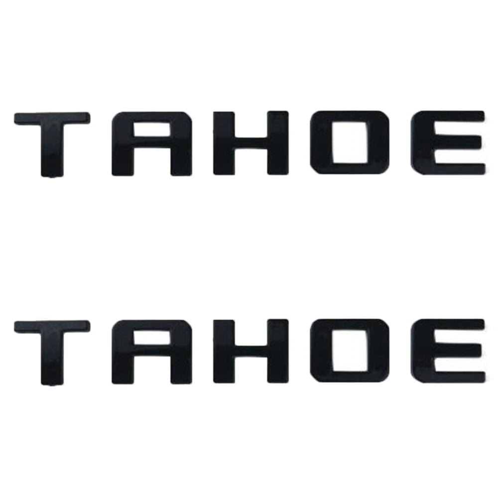 Chevrolet TAHOE Emblem 3D Letter Decal Sticker Matte Black 2PC