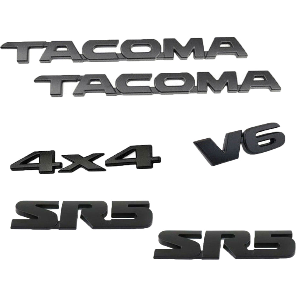 Toyota Tacoma SR5 V6 4x4 Emblems Black 6PCS