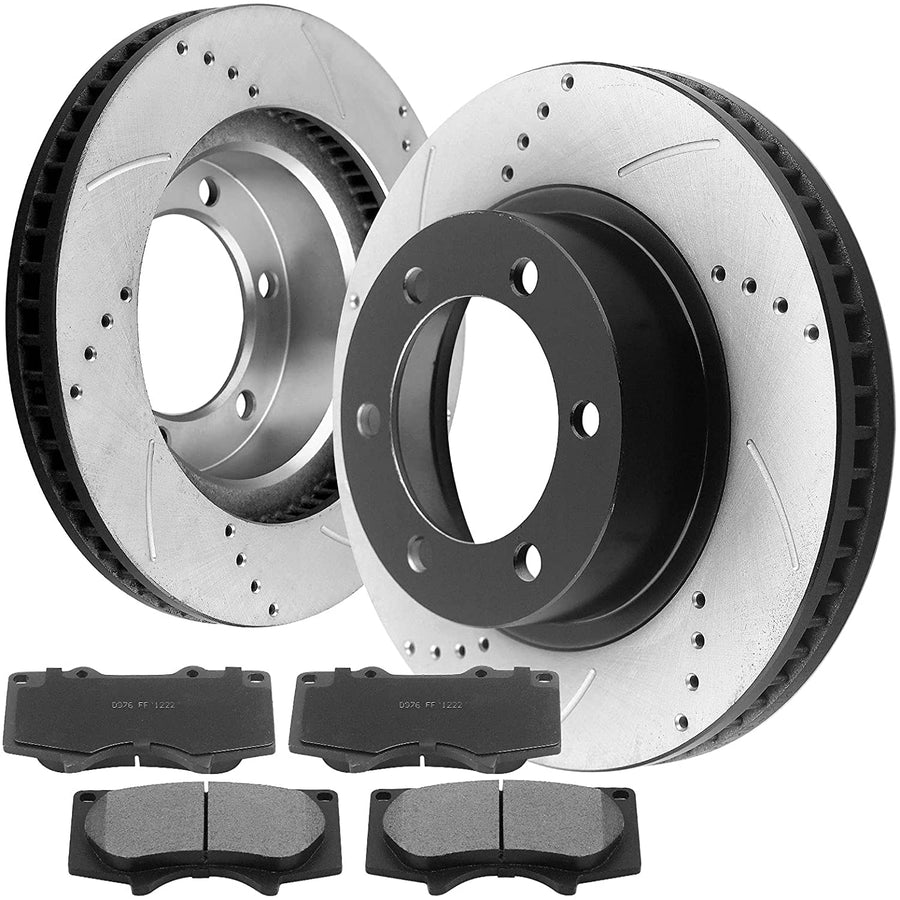 319MM Front Brake Rotors & Ceramic Pads for Toyota Tacoma FJ Cruiser 2003 - 2020