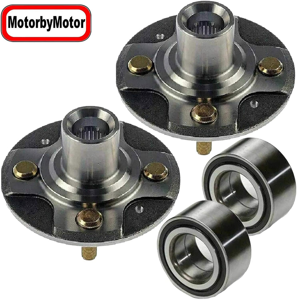 MotorbyMotor Front Wheel Bearing Hub Assembly Compatible with 2007 2008 Honda Fit Hub Bearing w/4 Lugs-930-464, 510091 (2 PACK)