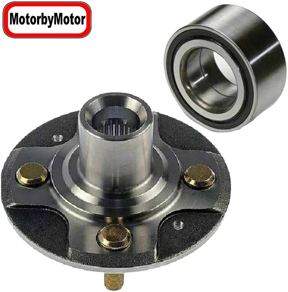 MotorbyMotor Front Wheel Bearing Hub Assembly Compatible with 2007 2008 Honda Fit Hub Bearing w/4 Lugs-930-464, 510091
