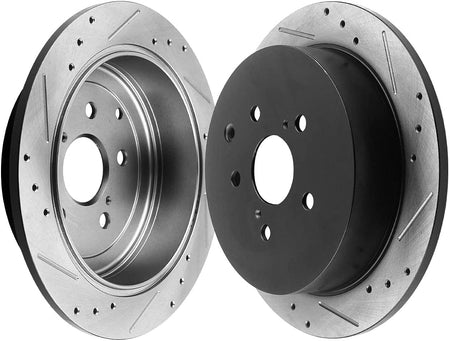 Rear Drill And Slot Brake Rotors Ceramic Pads For Sienna Lexus RX350 RX450H