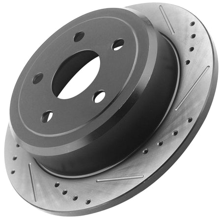For Jeep Grand Cherokee Commander (XK) Rear Drilled & Slotted Disc Brake Rotors