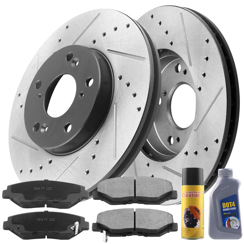 Front Brake Rotors & Brake Pads for Honda Accord Civic Element CR-V ACURA ILX